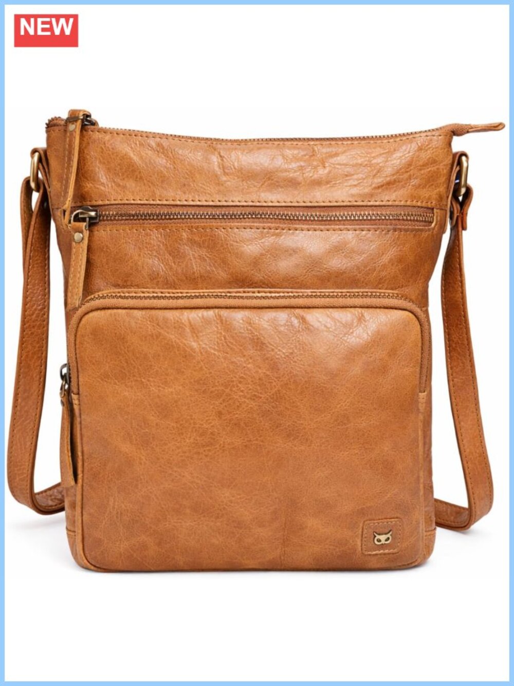 Genuine Full-Grain Leather Crossbody Bag Sling Purse Travel Handbag Women